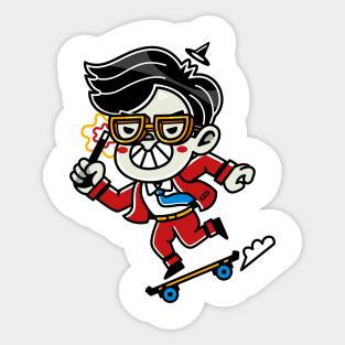 Prof. Wizard Skater Sticker